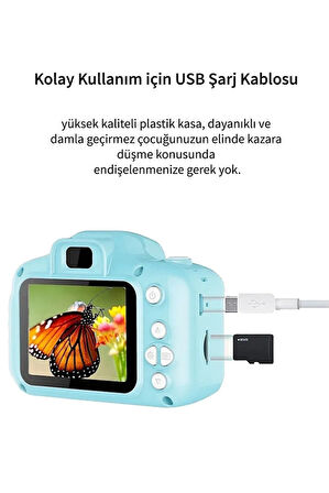 Mini Fotoğraf Makinesi Çocuk İçin Eğitici Video Kamera 1080p Hd Ekran Digital Usb Şarjlı Lens Camera