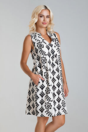 Cepli Yıkanmış Pamuk Likralı Elbise