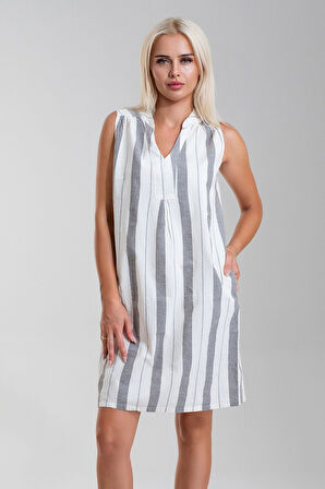 Bold & Young Cepli Yıkanmış Pamuk Likralı Elbise