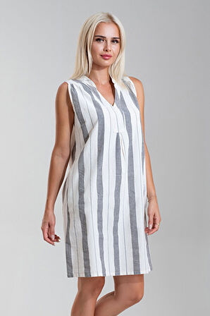 Bold & Young Cepli Yıkanmış Pamuk Likralı Elbise