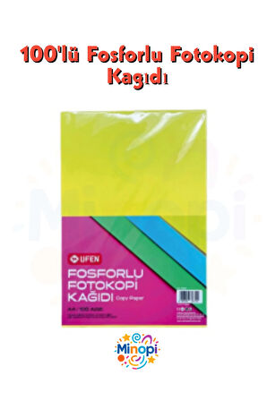 A4 Fosforlu Fotokopi Kağıdı 100'lü Paket Karışık Renk Copy Paper
