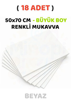 Beyaz Renkli Mukavva 18 Adet 50x70 cm Sert Karton Mukavva