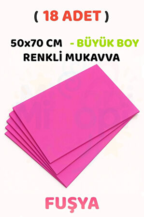 Fuşya Renkli Mukavva 18 Adet 50x70 cm Sert Karton Mukavva