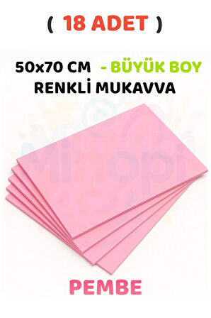 Fuşya Renkli Mukavva 18 Adet 50x70 cm Sert Karton Mukavva