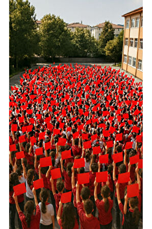 ( 100 Adet ) Vatan Küçük Boy Çıtalı Kağıt Ata Bayrak Atatürk Bayrağı 12 x 20 cm