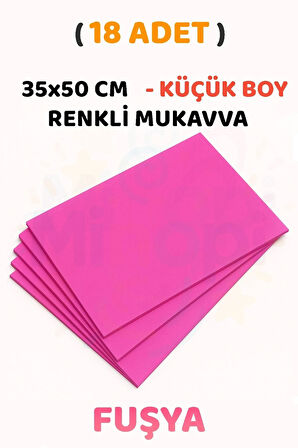 Fuşya Renkli Mukavva 18 Adet 35x50 cm Sert Karton Mukavva