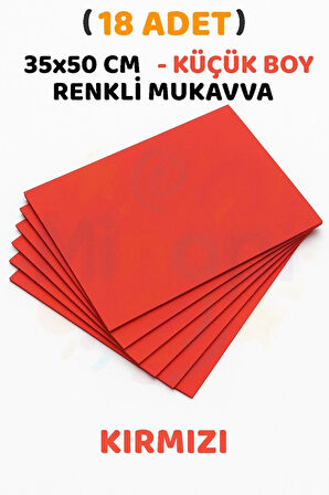Kırmızı Renkli Mukavva 18 Adet 35x50 cm Sert Karton Mukavva