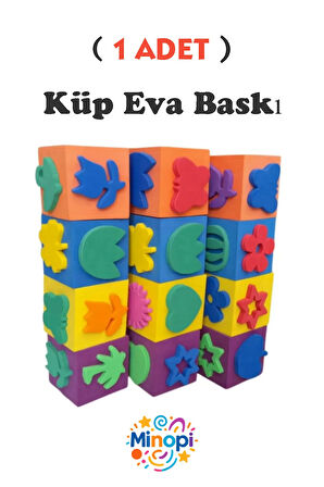 ( 1 Adet ) Sünger Baskı Eva Küp Boyama Süngeri Şekilli Süngerler 5x5 cm