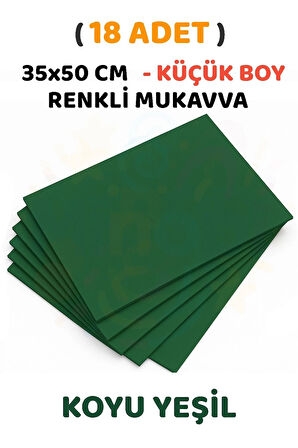 Yeşil Renkli Mukavva 18 Adet 35x50 cm Sert Karton Mukavva