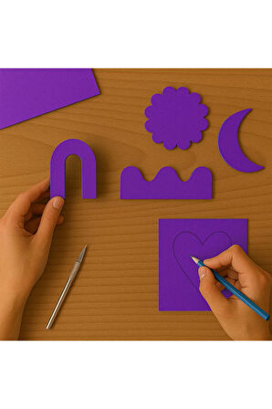 Mor Renkli Mukavva 18 Adet 35x50 cm Sert Karton Mukavva