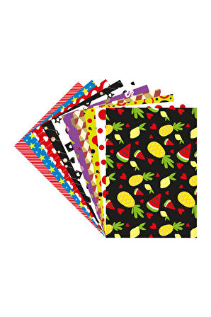 Desenli Fon Kartonu 50x70 Cm 10'lu Paket Canlı Renk