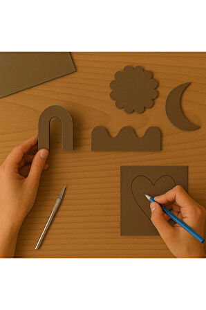 Kahverengi Renkli Mukavva 36 Adet 35x50 cm Sert Karton Mukavva