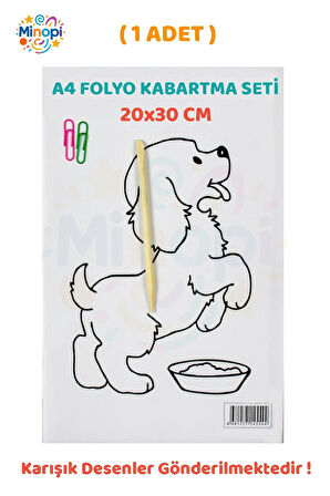 1 Paket Alüminyum Folyo Kabartma Seti 20x30 cm Karışık Desenler Aliminyum Folyo Seti Kabartma