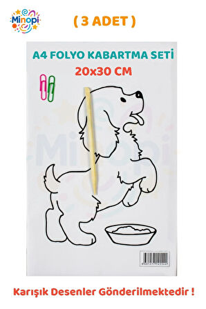 3 Paket Alüminyum Folyo Kabartma Seti 20x30 cm Karışık Desenler Aliminyum Folyo Seti Kabartma