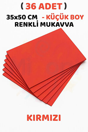 Kırmızı Renkli Mukavva 36 Adet 35x50 cm Sert Karton Mukavva