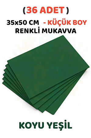 Koyu Yeşil Renkli Mukavva 36 Adet 35x50 cm Sert Karton Mukavva