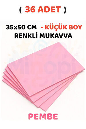 Pembe Renkli Mukavva 36 Adet 35x50 cm Sert Karton Mukavva