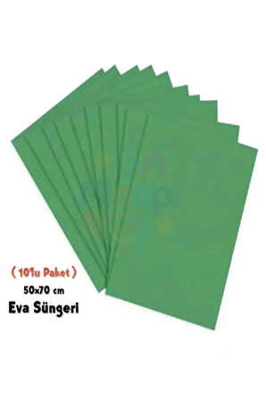 Yeşil Renkli Eva Süngeri 50x70 cm 10'lu Paket 1.5 mm