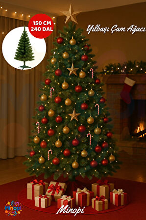 Yılbaşı Çam Ağacı 150 cm Plastik Ayaklı 240 Dal Christmas Tree