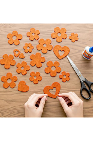 Turuncu Renkli Simli Eva Süngeri 20x30 cm 10'lu Paket 1.5 mm