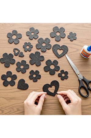 Siyah Renkli Simli Eva Süngeri 20x30 cm 10'lu Paket 1.5 mm