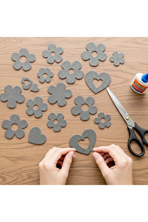 Gümüş Renkli Simli Eva Süngeri 20x30 cm 10'lu Paket 1.5 mm