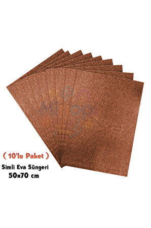 Kahverengi Renkli Simli Eva Süngeri 50X70 cm 10'lu Paket 1.5 mm