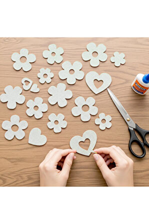 BeyazRenkli Simli Eva Süngeri 50X70 cm 10'lu Paket 1.5 mm