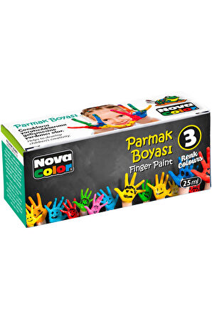 3x25 ml Parmak Boyası Su Bazlı - Kolay Silinebilir Boya