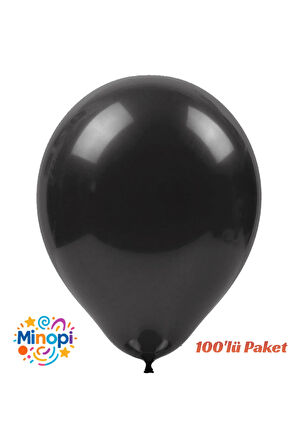 Siyah Balon Desensiz Renkli Lateks Balon Normal Ebat 100'lü Paket