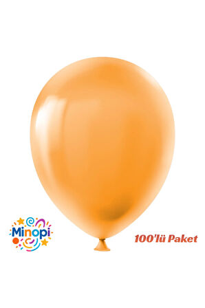 Turuncu Balon Desensiz Renkli Lateks Balon Normal Ebat 100'lü Paket