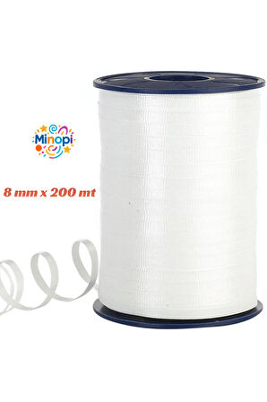 Beyaz Rafya Balon ipi 8 mm x 200 mt Pastel Renk