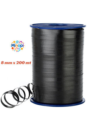 Siyah Rafya Balon ipi 8 mm x 200 mt Pastel Renk