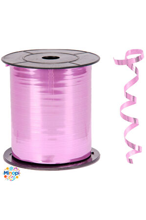 Pembe Metalik Rafya Balon İpi 8 mm x 200 mt Metalik Renk