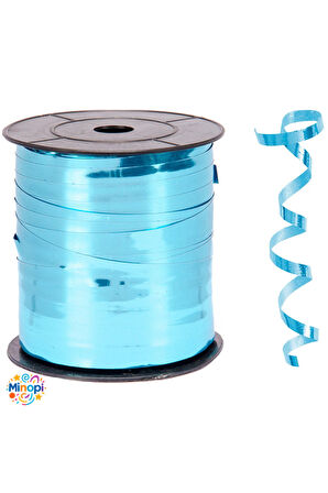 Bebek Mavi Metalik Rafya Balon İpi 8 mm x 200 mt Metalik Renk