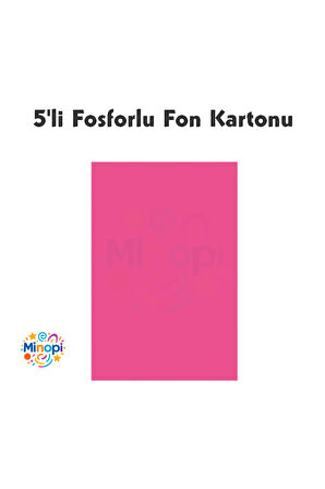 Fosforlu Fon Kartonu 50 X 70 120 G Pembe Renk 5'li Rulo