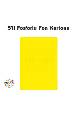 Fosforlu Fon Kartonu 50 X 70 120 G Sarı Renk 5'li Rulo