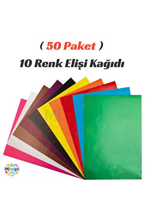 50 Paket Elişi Kağıdı 20x30 Paketi 10'lu Hobi Tasarım Anaokulu Kreş Malzemesi