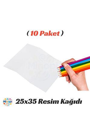 10 Paket 25x35 Resim Kağıdı Paketi 10'lu Sulu Akrilik Guaj Boya Hobi Tasarım