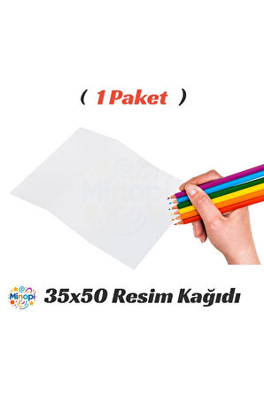 1 Paket 35X50 Resim Kağıdı Paketi 10'lu Sulu Akrilik Guaj Boya Hobi Tasarım