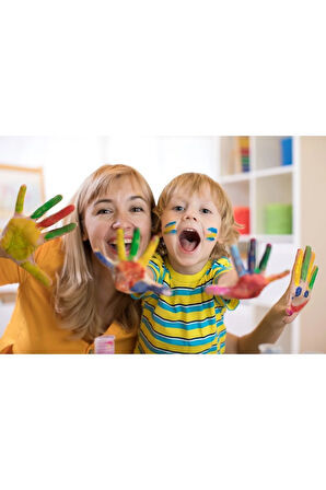 Parmak Boyama Seti , Resim Fırçası , Boya, Eva Sünger, Sünger Fırça , Boyama Önlüğü