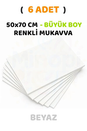 Beyaz Renkli Mukavva 6 Adet 50x70 cm Sert Karton Mukavva