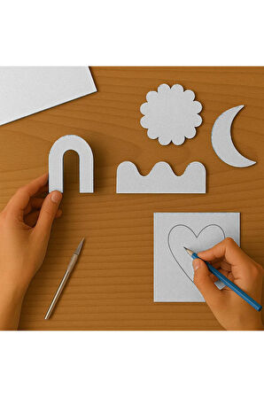 Beyaz Renkli Mukavva 6 Adet 50x70 cm Sert Karton Mukavva