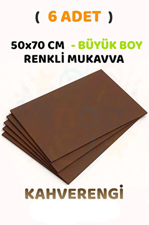 Kahverengi Renkli Mukavva 6 Adet 50x70 cm Sert Karton Mukavva