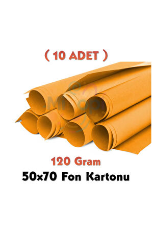 Turuncu Fon Kartonu 50x70 cm 10'lu Paket 120 gr Renkli Fon Kartonu