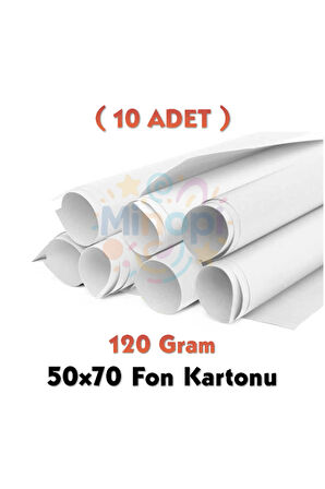 Beyaz Fon Kartonu 50x70 cm 10'lu Paket 120 gr Renkli Fon Kartonu