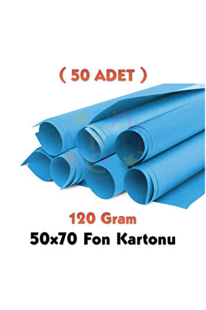 Koyu Mavi Fon Kartonu 50x70 cm 50'li Paket 120 gr Renkli Fon Kartonu