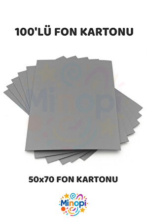 Gri Fon Kartonu 50x70 cm 100'lü Paket Renkli Fon Kartonu Kalın Büyük Boy