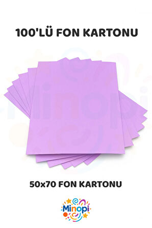 Lila Fon Kartonu 50x70 cm 100'lü Paket Renkli Fon Kartonu Kalın Büyük Boy