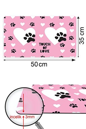 Touch of Love Köpek Mama Altlığı Mama Paspası Köpek Mama Eğitim Paspası 50x35cm